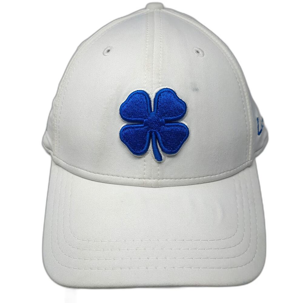 Black Clover Baseball Cap White XL Blue Bailey Creek Live Lucky Stretch Fit Hat